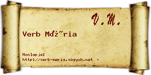 Verb Mária névjegykártya