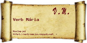 Verb Mária névjegykártya